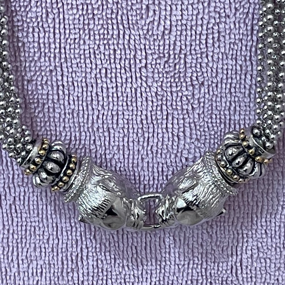 Stocko Necklace Silver Tone with Gold Detail